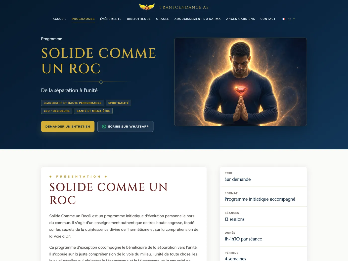 The Solide comme un Roc programme page